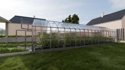 Gewächshaus 24m², 6mm Polycarbonat, automatisierter Belüftung