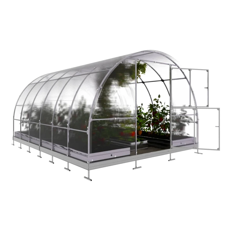 Rundbogen Gewächshaus Klassiker Tube 4 Meter Länge, 3 Meter Breite
