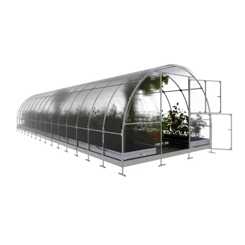 Gewächshaus 3x10 m aus Polycarbonat - 4 mm, Stahlrahmen & Fundament | Klassiker TUBE