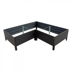 Hochbeet GPPS Modulare Woodlook (L-Form) Eichenimitat (braun)