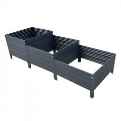 Hochbeet modulares "Woodlook" Anthrazit (grau)