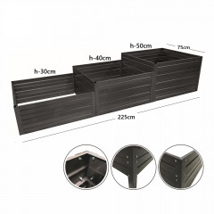 Hochbeet aus Metall Treppe - Lackiert (graphit)