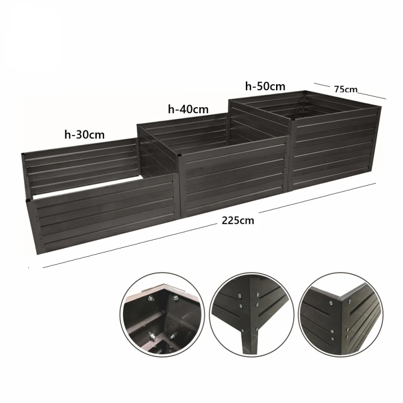 Hochbeet aus Metall (Treppe) Maße