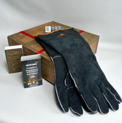 Grill Geschenkbox mit Leder Grillhandschuhen - Geschenk Set 2 | IN-MO