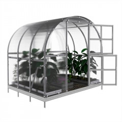 Polycarbonat-Gewächshaus 3x2 mit Stahlfundament (ARK)