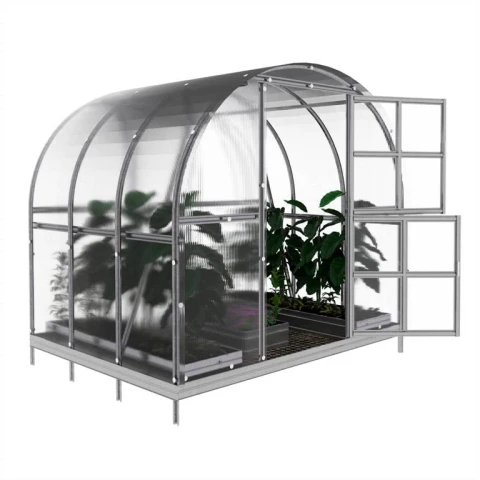 Rundbogen Gewächshaus 3x2 m mit Fundament - 4 mm Polycarbonat | Klassiker ARK AUTO