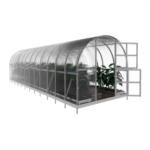 Rundbogen Gewächshaus 3x8 m mit Fundament - 6 mm Polycarbonat | Klassiker ARK AUTO