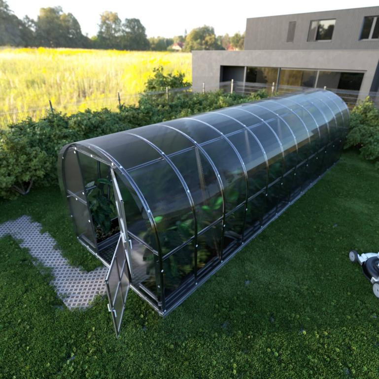 Gewächshaus aus Polycarbonat mit Fundamentrahmen 3 Meter breite