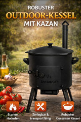 Utschag Kazan Ofen mit Schornstein, Kazan 10 Liter