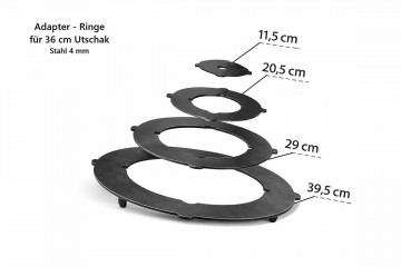 Adapter-Ringe für Utschak Ø36 cm | Kazan Herdplatte Set (4 Größen)