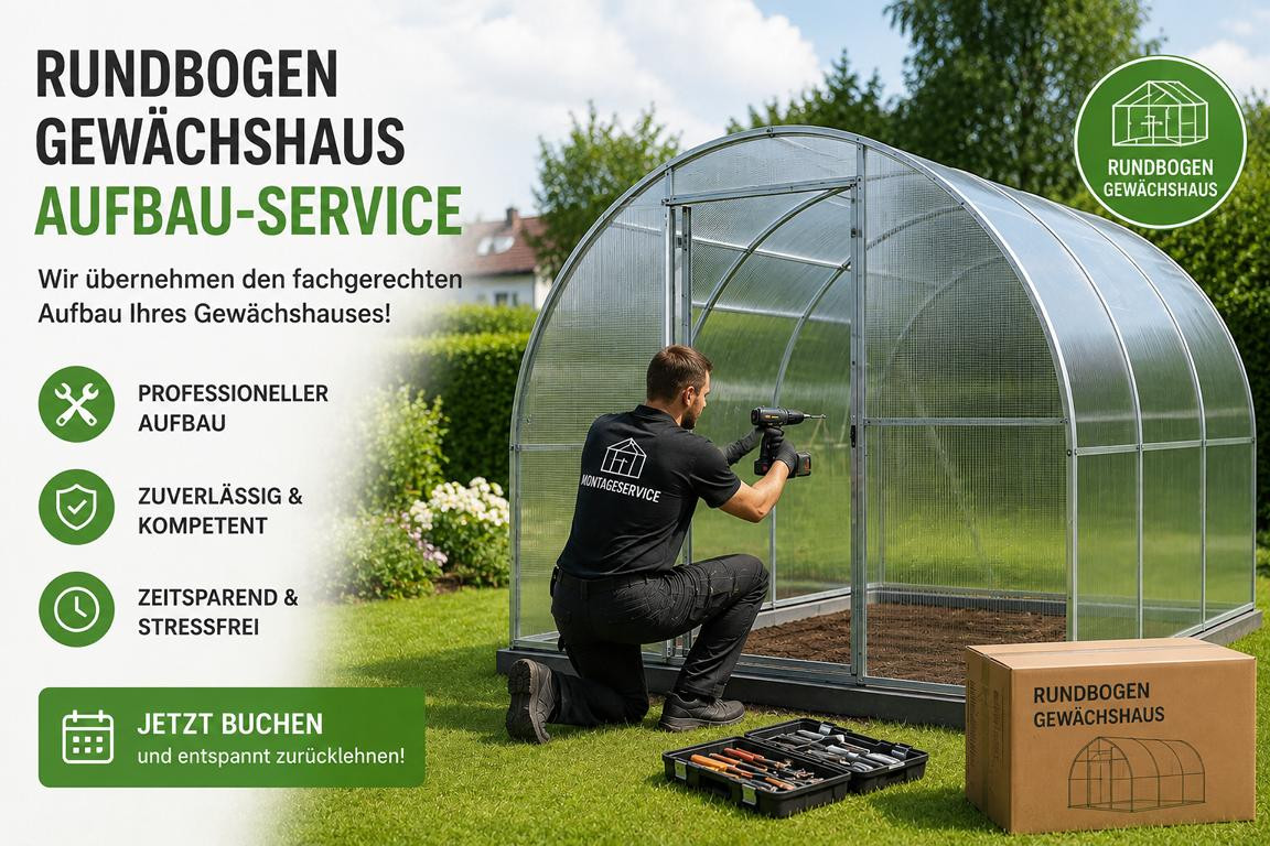 Montageservice für Rundbogen Gewächshaus TUBE 3×2 bis 3x10