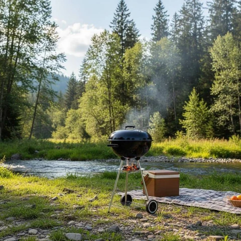 Kugelgrill - Holzkohlegrill Mustang Basic mit Deckel