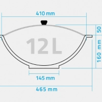 Gusseisen Topf 12l - Poliert - Deckel - Flacher Boden-Namangan