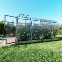 Gewächshaus Klasika aus Polycarbonat 4 Meter tiefe