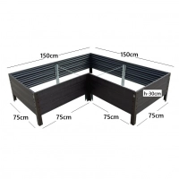 Hochbeet GPPS Modulare KLASSIKER Woodlook (L-Form)