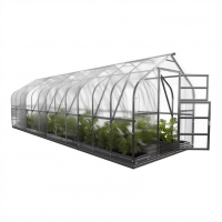 Gewächshaus aus Polycarbonat und automatischer Belüftung, 8 Meter tiefe