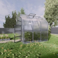 Gewächshaus aus Polcarbonat mit Fundament und automatischer Belüftung