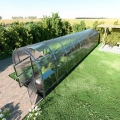 Polycarbonat-Gewächshaus Slim 10 Meter tiefe
