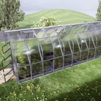 Gewächshaus mit Fundament und automatischer Belüftung, 8 Meter tiefe