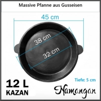 Pfanne für Kazan Usbekisch 12 Liter aus Gusseisen
