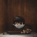 Schwarzer Ethanol Kamin in 110 x 31 x 75,5 cm