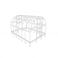Gewächshaus ARK Rahmen - Verzinktes Metall, Omega-Profil 56 mm