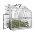 Polycarbonat-Gewächshaus mit Fundamentrahmen und automatischer Belüftung, 2 Meter tiefe