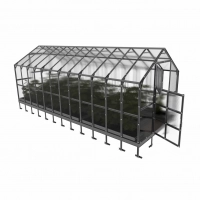 Gewächshaus Haus aus Polycarbonat und verzinktem Stahl 6 Meter tiefe