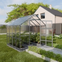 Gewächshaus Haus aus Polycarbonat und verzinktem Stahl 2 Meter tiefe