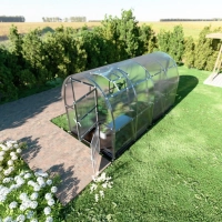 Gewächshaus Klassiker Slim aus Polycarbonat 4 Meter tiefe