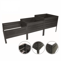 Hochbeet aus Metall (Treppe) (graphit) RAL 7016