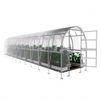 Gewächshaus Klassiker aus Polycarbonat 10 Meter tiefe