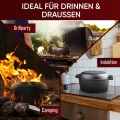 GUSSKÖNIG Dutch Oven - 2in1 Eingebrannter Gusseisen Topf