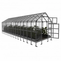 Gewächshaus  aus Polycarbonat und verzinktem Stahl 8 Meter tiefe