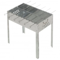 Holzkohle Grill mit 6 Spießen
