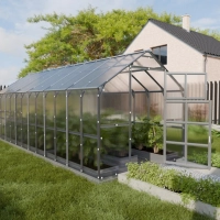 Gewächshaus Haus aus Polycarbonat und verzinktem Stahl 6-7 Meter tiefe