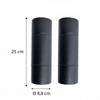 2x Zusätzliche Rauchrohr-Segmente zur Verlängerung des Schornsteins