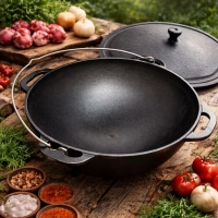 Gusseisen Kazan 12 l mit Deckel