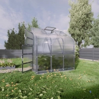 Gewächshaus aus Polcarbonat mit Fundament und automatischer Belüftung