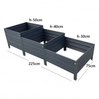 Hochbeet GPPS modulares KLASSIKER Woodlook (Treppe)