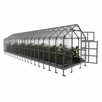 Gewächshaus aus Polycarbonat und verzinktem Stahl 10 Meter tiefe