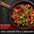 GUSSKÖNIG Doppelpfanne - 9 L Gusseisenpfanne mit Ledergriff